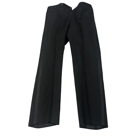 Custom Black Tuxedo Suit Jacket & Pants Set Satin Lapel Men’s 46R / Pants 36x32